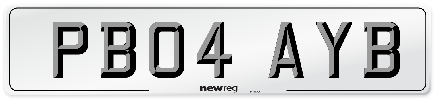 PB04 AYB Number Plate from New Reg